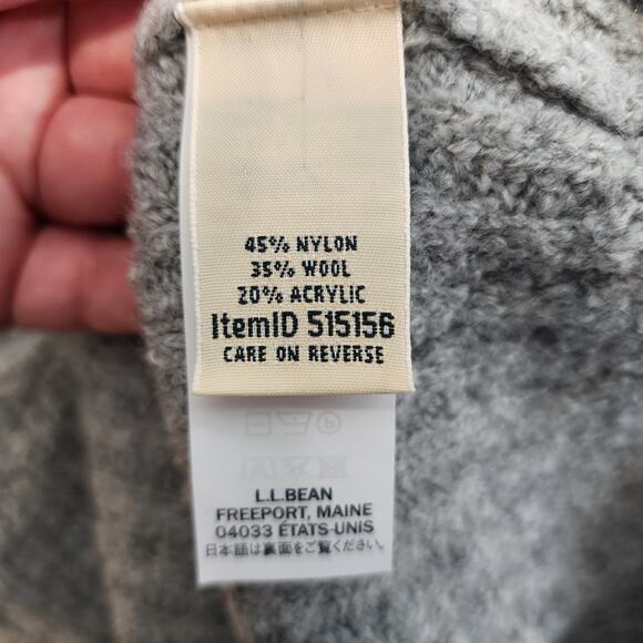 LL Bean Cozy Cloud Sweater Women's SMALL Quarter Zip Gray Ribbed NWT - Picture 8 of 8